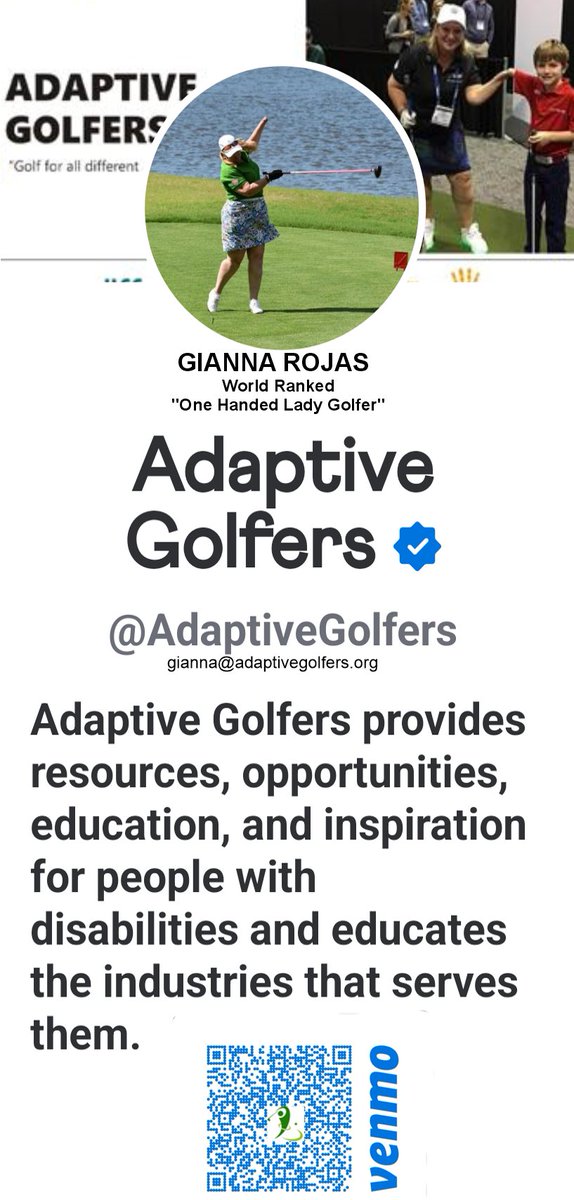 #GIVE2GOLF  #givingtuesday &amp; all year Donations help educate individuals with disabilities &amp; Allied GOLF and Health industries that the Love of Golf should know no Boundaries".  #AdaptiveGolfers #AdaptiveGolfHERs #AdaptiveGOlfHEROs #OneHandedLadyGolfer   loom.ly/QBFXz_Y