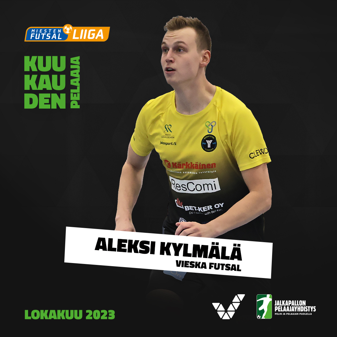 ✨ 𝗔𝗟𝗘𝗞𝗦𝗜 𝗞𝗬𝗟𝗠Ä𝗟Ä ✨ <a href="/vieskafutsal/">Vieska Futsal</a> on miesten Futsal-Liigan Veikkauksen kuukauden pelaaja!

Lue Kylmälän haastattelu ➡️ jpy.fi/fi/uutiset/ale… #pelaajanääni #pelaajayhdistys