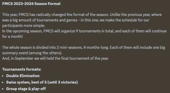 FMChampSeries's tweet image. #FMCS 2023-2024 Season Format