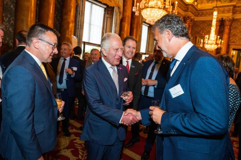 We're proud our #export success is recognised in these prestigious awards @biztradegovuk #ExportChampion for Southern England, our MD Gary Stevens meets The King, who congratulates him on winning @TheKingsAwards. We look forward to welcoming HRH The Princess Royal to our factory