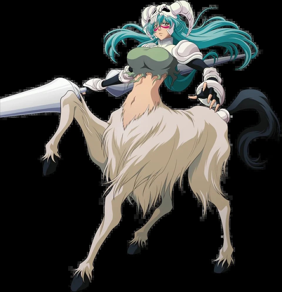 CentaursDaily's tweet photo. Centaur of the day #46 is the Resurrection form of Nel from bleach! In this form she becomes Half-Human and Half an unexplained animal, either an ibex or a gemsbok, or something in between. https://t.co/NyYEWMbH96