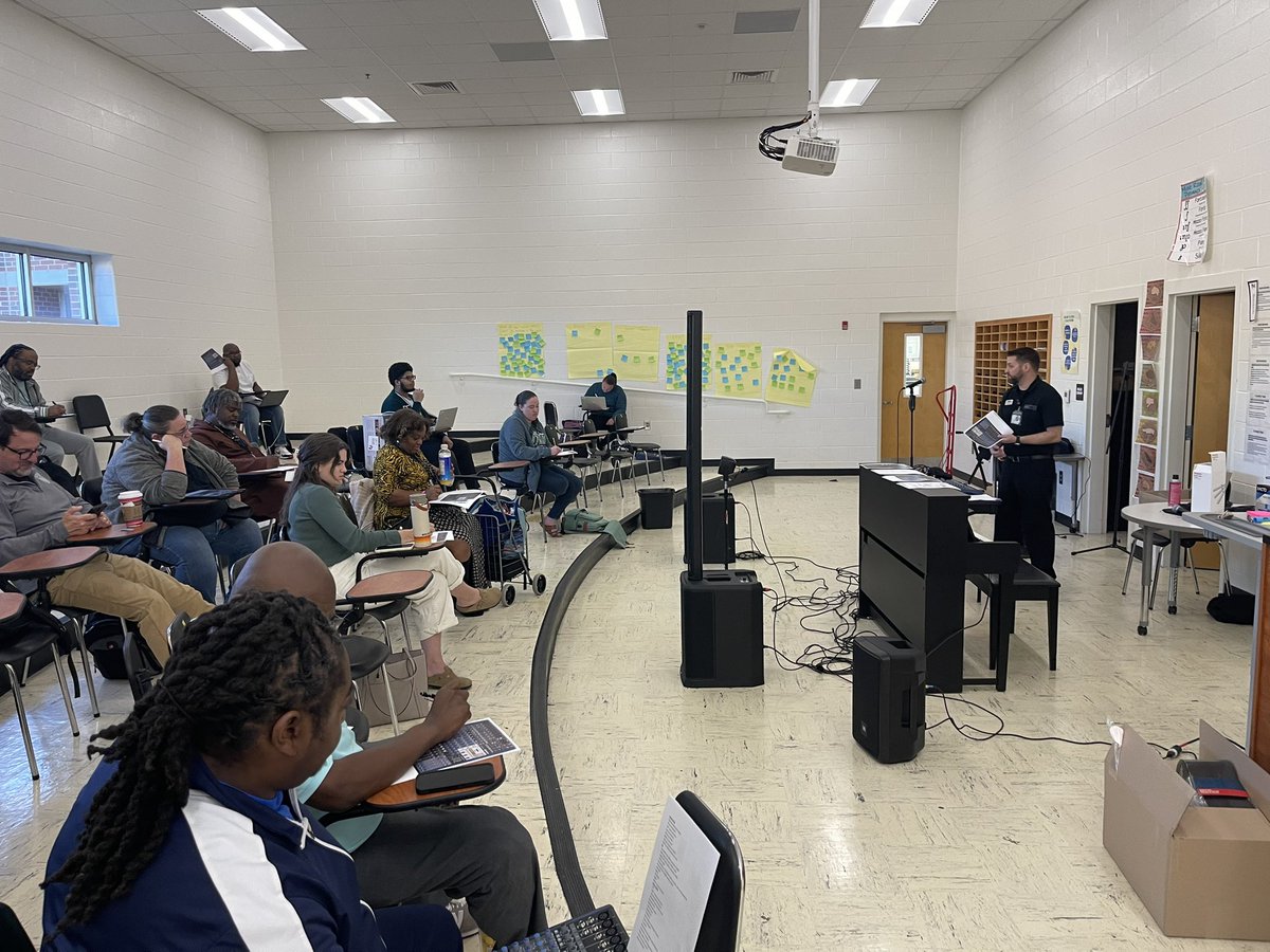 Our secondary choral directors are receiving PD from the best sound technician in the county. Thank you Chip, for providing training on their new sound equipment! 🎶 @TermerionMLakes @cmjonesx2 @KrystalLRichter @HenryCountyBOE