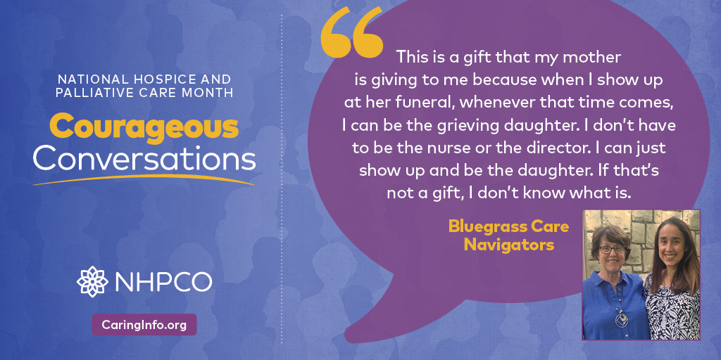 TheAllianceHome's tweet image. Today as part of our #HAPCM campaign, we're featuring a member submission from Bluegrass Care Navigators about some of their team members' #CourageousConversations.