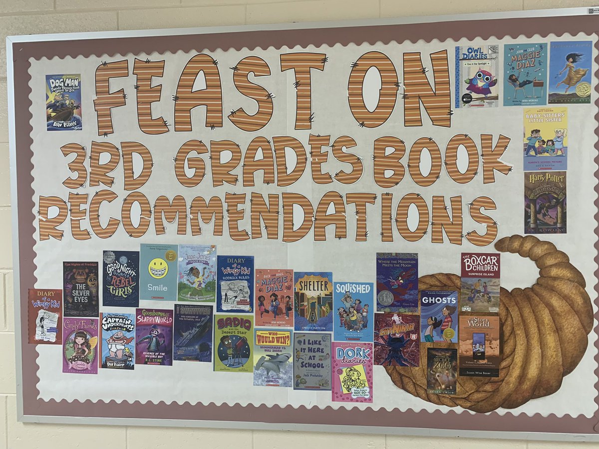 Looking for a new book to read? 📖👓 Feast on these great recommendations. 📕📗📙🍁🍂🍃 #d123 #swd123 #thanks3rdgrade #keepkidsreading #motivation #fall