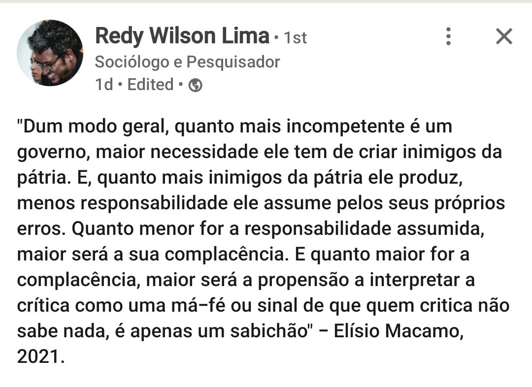 É sobre isto. Fugir da responsabilidade pelo qual foi eleito.