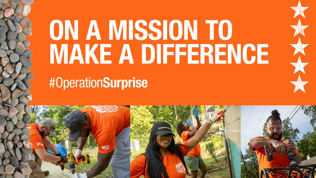 Giving back. Helping others. Making a difference. Through #OperationSurprise, #TeamDepot is bringing it home for veterans across the country 🏡 Share your project photos to show us how you are giving back!