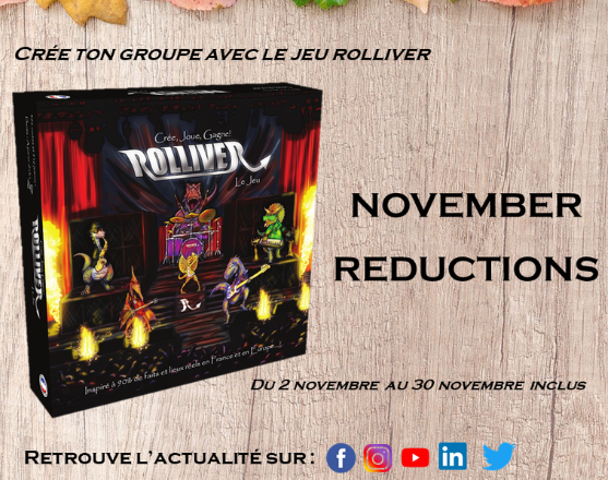 ROLLIVER5's tweet image. Chez Rolliver, ce mois de Novembre 2023 est un mois très spécial à plusieurs égards
A cette occasion, bénéficiez d'une réduction spéciale sur le jeu Rolliver !

C'est peut-être pour vous l'occasion de commencer vos cadeaux pour Noël.
rolliver.sumupstore.com