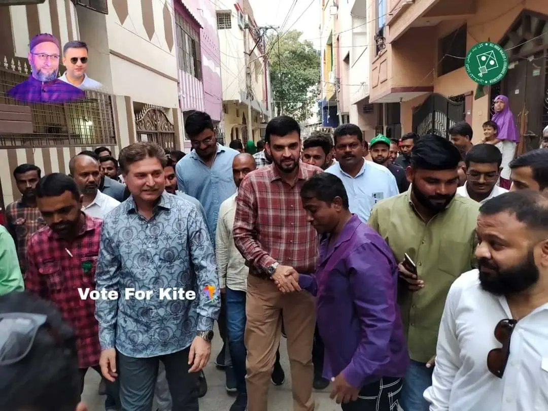 #AIMIM Telangana Assembly Elections 2023 Today Door To Door Campaign In Yakuthpura Constituency AIMIM Candidate Janab Jaffar Hussain Mehraj Sahab Yakutpura Constituency. Vote for kite Vote for Aimim🪁🪁🪁