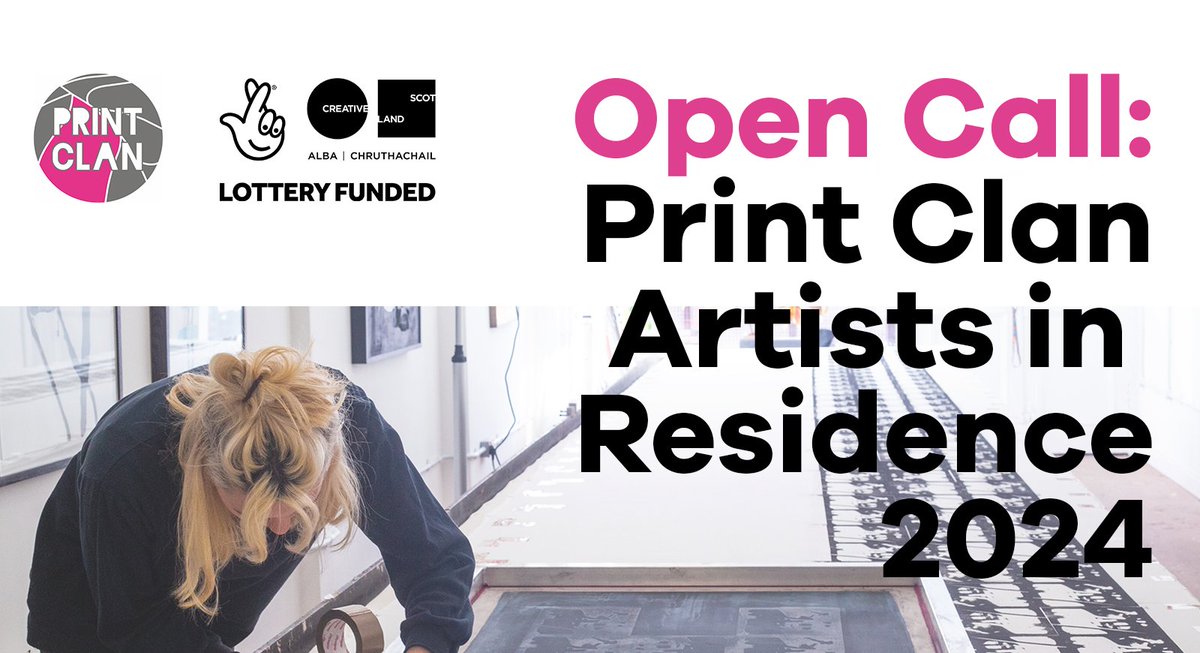 We are delighted to announce a new Artists in Residence programme for 2024, generously supported by National Lottery funding through <a href="/CreativeScots/">Creative Scotland</a>! We are looking for 4 artists based in Scotland to undertake a month long PAID residency with us. More info: printclan.co.uk/artist-in-resi…
