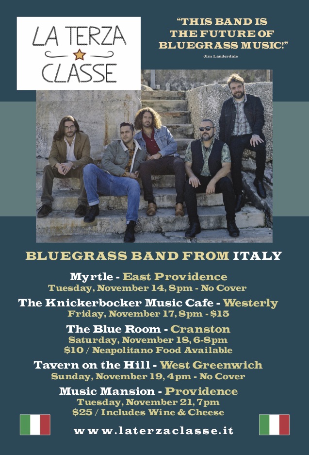 MichaelDarigan's tweet photo. #laterzaclasserhodeisland Don't miss a show by La Terza Classe from Naples, Italy. Playing the best bluegrass, folk, country even spirituals along with originals that blend Neapolitano passion with top notch talent creating an amazing performance! https://t.co/PcBjTvbn7O
