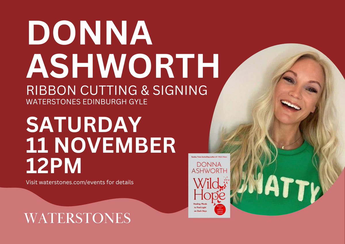 Waterstones Edinburgh Gyle (@wstonesedingyle) on Twitter photo We are so excited to announce that bestselling poet and author <a href="/Donna_ashworth/">Donna Ashworth</a> will joining us to officially open our shop on Saturday, November 11th, at 12 pm!!!
Donna will also be signing copies of her book in store just after the ribbon cutting, too! We are so excited to announce that bestselling poet and author <a href="/Donna_ashworth/">Donna Ashworth</a> will joining us to officially open our shop on Saturday, November 11th, at 12 pm!!!
Donna will also be signing copies of her book in store just after the ribbon cutting, too!