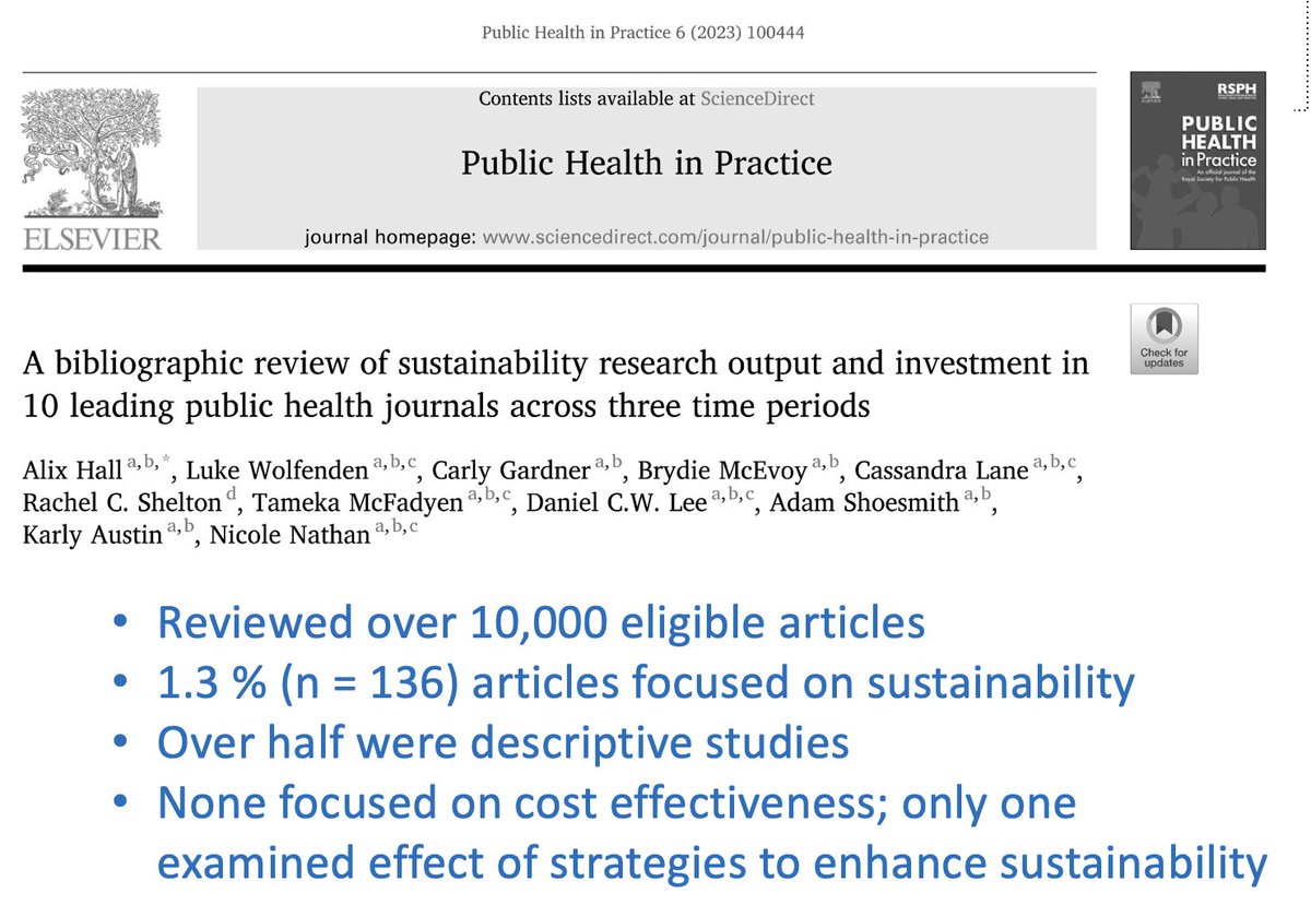 Dr. Rachel Shelton (@drrachelshelton) on Twitter photo 1/New review out where we assessed extent to which sustainability research is reflected in public health literature. Thx to this awesome team <a href="/NCOISAustralia/">National Centre of Implementation Science (NCOIS)</a> @NicoleKathan <a href="/Dr_Alix_Hall/">Alix Hall</a> <a href="/LukeWolfenden/">Luke wolfenden</a> <a href="/adamjsmith_92/">Adam Shoesmith</a> <a href="/AcademiCat/">Cassandra (Cat) Lane</a>! Adding this new slide for a #impsci talk this wk 1/New review out where we assessed extent to which sustainability research is reflected in public health literature. Thx to this awesome team <a href="/NCOISAustralia/">National Centre of Implementation Science (NCOIS)</a> @NicoleKathan <a href="/Dr_Alix_Hall/">Alix Hall</a> <a href="/LukeWolfenden/">Luke wolfenden</a> <a href="/adamjsmith_92/">Adam Shoesmith</a> <a href="/AcademiCat/">Cassandra (Cat) Lane</a>! Adding this new slide for a #impsci talk this wk