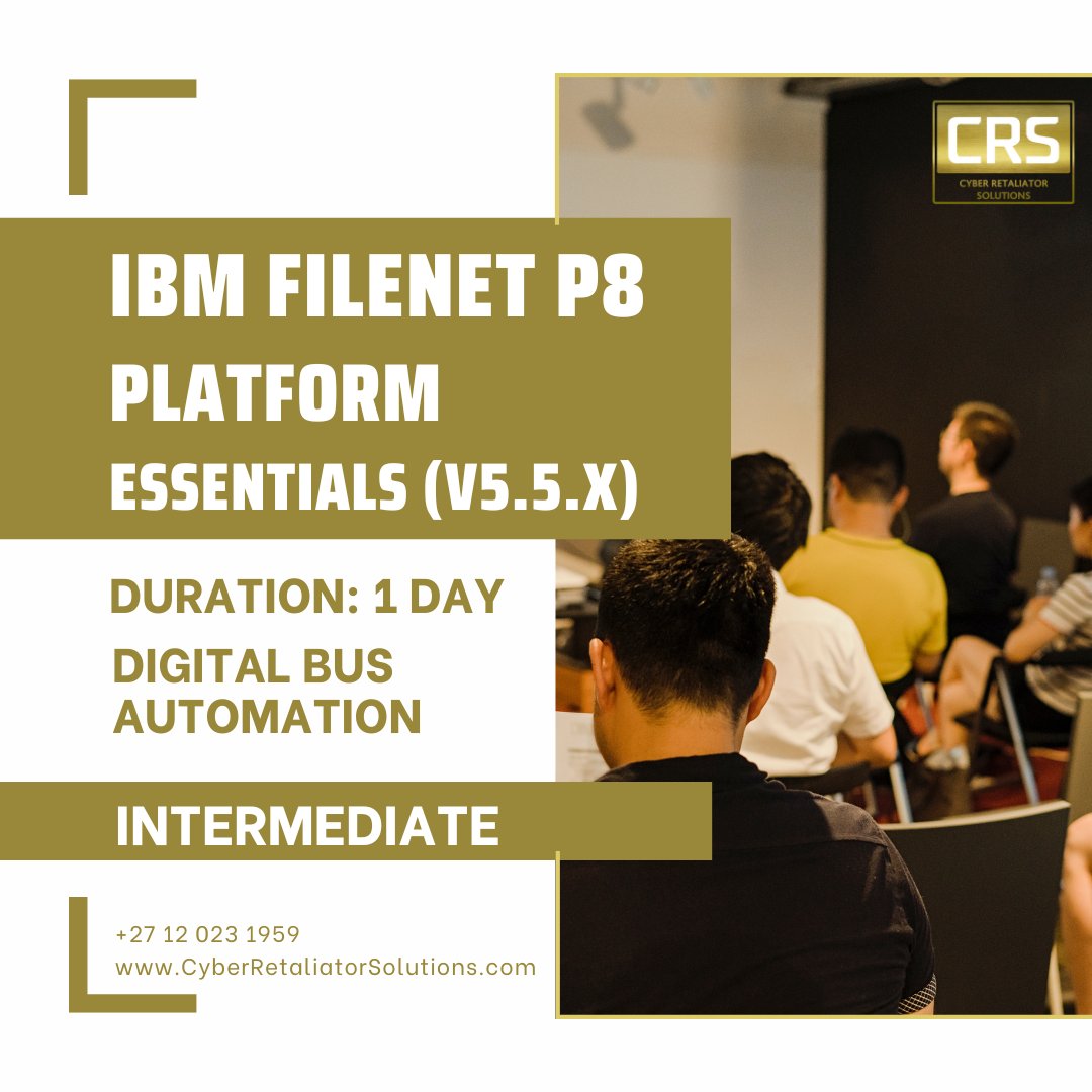 CRS_Cyber's tweet image. 🚀 Unlock IBM FileNet P8 skills! For admins and users:
🏗️ Platform basics
🔐 Security insights
📦 Optimize storage
📂 Content management
Elevate your expertise! 💼
#AlwaysWinning #IBMFileNet #TechTraining