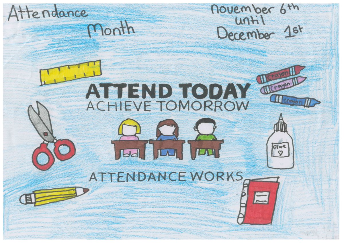 November 2023 is Attendance Month in St Patrick’s College. All students with attendance above 95% will qualify for a cinema trip in early December with individual prizes for those who reach 100%. Many thanks to 1st year student Jodie who designed the poster. #schoolattendance