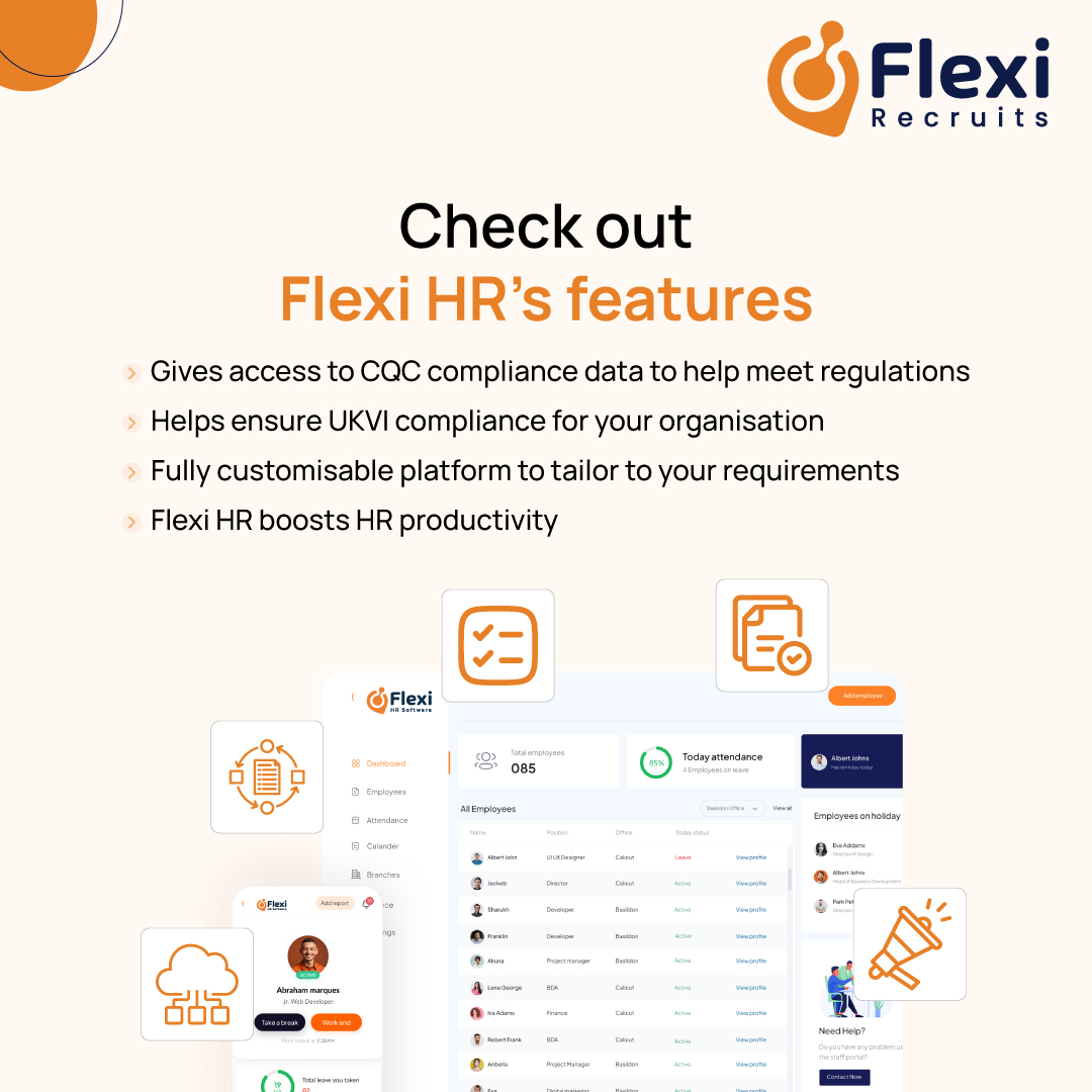 Looking for an easier HR Software? Check out the new Flexi HR features!
info@flexirecruits.co.uk
.
.
.
.
#FlexiRecruits #hrmanagement #hrmanagementsoftware #HRSoftware #HRsoftwareSolutions #cqccompliance #UKVICompliance #flexihrsolutions #hrproductivity #unitedkingdom