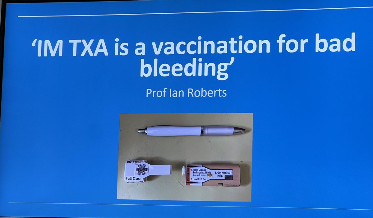 fredcj's tweet image. Lt Col Harvey Pynn spoke about Military Pre-hospital Care at #FPHC2023 . Such challenging environments to deliver care! Keep things simple and move fast. Interesting that intramuscular Tranexamic Acid is on the horizon to save lives. #PHEM #IBTPHEM