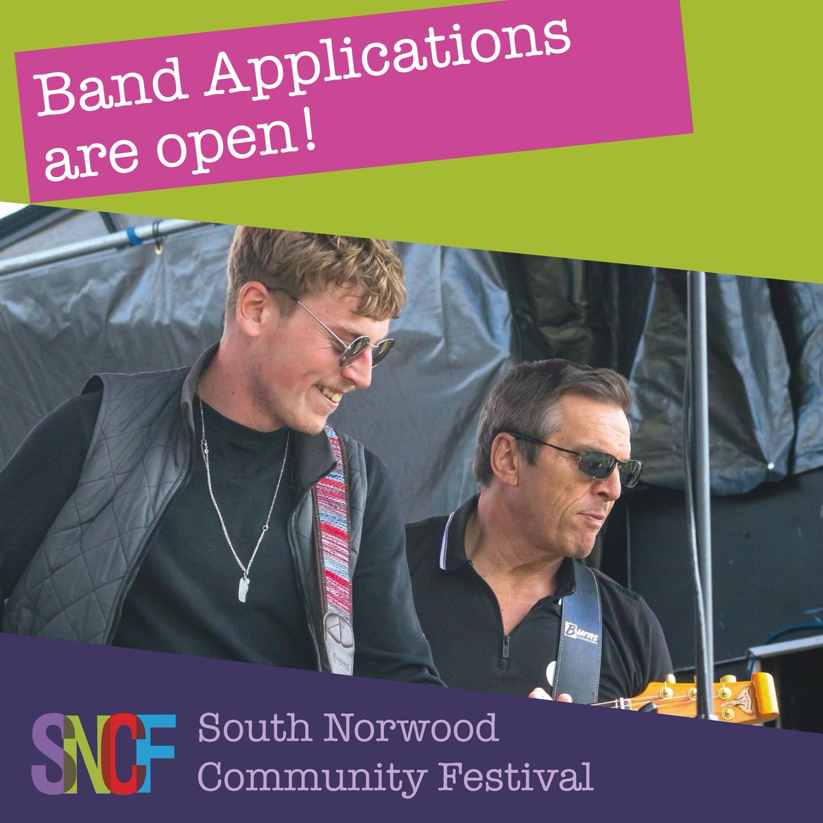 SNCFest is open for applications for bands &amp; musicians for SNCFest24!

Please note that due to the high volume received, we are closing on 30 Nov 23 &amp; finalising the bands &amp; music list across December 2023 and January 2024.

Please apply here: sncfest.org/festival-booki…
#SNCFest24