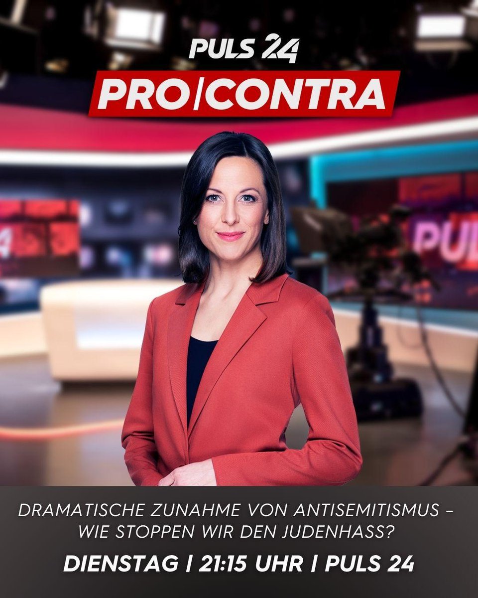 PULS 24 (@puls24news) on Twitter photo "Dramatische Zunahme von Antisemitismus – Wie stoppen wir den Judenhass?"
Ein #ProContra mit <a href="/Bini_Guttmann/">Bini Guttmann</a>, <a href="/Tarafa_Baghajat/">طرفة بغجاتي</a>, Andrea Schurian und <a href="/cengizkhan/">Cengiz Günay</a>.
Außerdem: "Lohnverhandlungen auf der Straße" mit <a href="/t_salzer/">thomas salzer</a> und <a href="/gsiberger1/">Karl Dürtscher</a>
📺 Heute, 21:15 Uhr auf #PULS24 "Dramatische Zunahme von Antisemitismus – Wie stoppen wir den Judenhass?"
Ein #ProContra mit <a href="/Bini_Guttmann/">Bini Guttmann</a>, <a href="/Tarafa_Baghajat/">طرفة بغجاتي</a>, Andrea Schurian und <a href="/cengizkhan/">Cengiz Günay</a>.
Außerdem: "Lohnverhandlungen auf der Straße" mit <a href="/t_salzer/">thomas salzer</a> und <a href="/gsiberger1/">Karl Dürtscher</a>
📺 Heute, 21:15 Uhr auf #PULS24