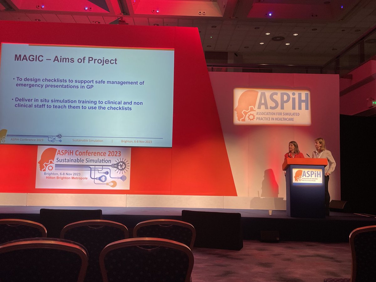Sharing the MAGIC project - the development of a new handbook of checklists to support safer management of emergencies in GP and using in-situ simulation to support the MDT in GP in dealing with them ⁦@ASPiHUK⁩ #ASPiH2023 ⁦@OxSTaRCentre⁩