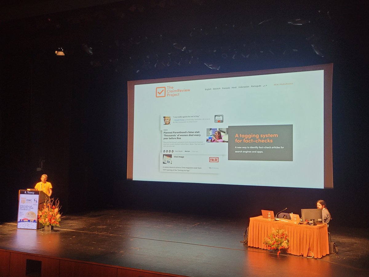 Francesco Osborne (@fraosborne) on Twitter photo <a href="/rtroncy/">Raphaël Troncy</a> is delivering a outstanding and thought-provoking keynote on combining #KnowledgeGraphs and #LLMs for analyzing online misinformation at the DL4KG (#DeepLearning for #KnowledgeGraphs) workshop, #ISWC2023. alammehwish.github.io/dl4kg2023/ <a href="/iswc_conf/">International Semantic Web Conference</a> <a href="/dl4kg1/">Workshop on Deep Learning, LLMs 4 Knowledge Graphs</a> <a href="/rtroncy/">Raphaël Troncy</a> is delivering a outstanding and thought-provoking keynote on combining #KnowledgeGraphs and #LLMs for analyzing online misinformation at the DL4KG (#DeepLearning for #KnowledgeGraphs) workshop, #ISWC2023. alammehwish.github.io/dl4kg2023/ <a href="/iswc_conf/">International Semantic Web Conference</a> <a href="/dl4kg1/">Workshop on Deep Learning, LLMs 4 Knowledge Graphs</a>