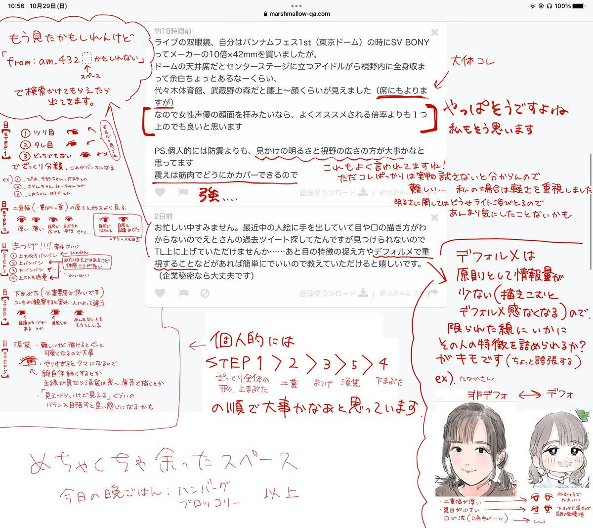 久々にガチのマロ返信した 目、デフォルメの個人的な描き方だったり Kアリーナのレポだったりが読めます #えとマロ