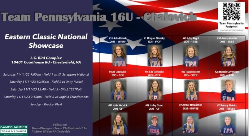 Our last fall tournament is this weekend in Virginia. Come check us out!! ❤️🤍💙

<a href="/CoachJexx_RMU/">Coach Jexx</a> <a href="/coachbonnie36/">Coach Bonnie</a> <a href="/coach_crowell/">Clarisa Crowell</a> <a href="/CoachSii/">Sarah Sigrest Caffrey</a> <a href="/24srs_/">samantha santillo</a> <a href="/CassAMoore/">cassandra moore</a> <a href="/CoachBradPosner/">Brad Posner</a>