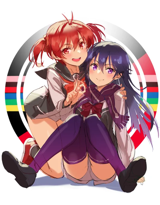 色ラフまで描いたのに没った絵があり、せっかくなのでここに遺します。なーんかちがうなぁーーーという感じ。こっちのほうが同人誌の表紙っぽさはあったかもしれない 