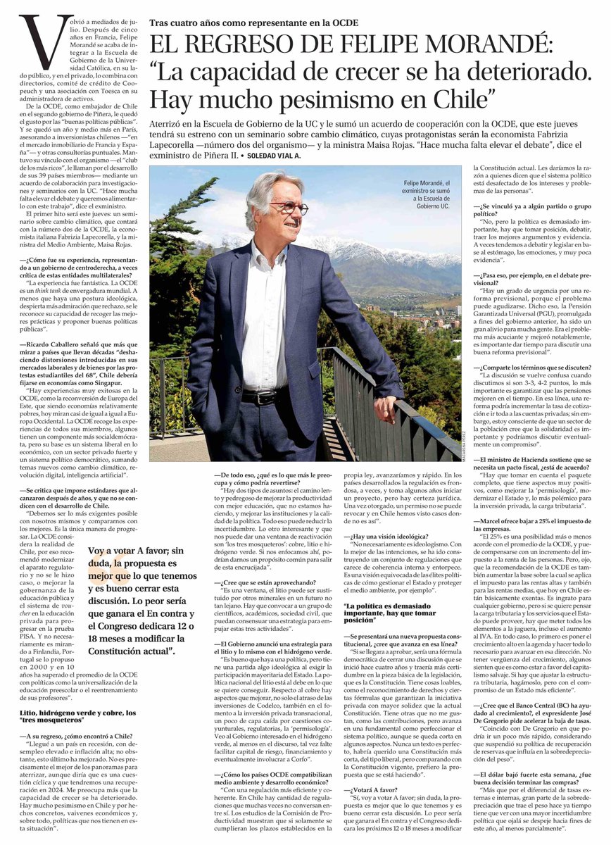🎙️#PrensaEG: <a href="/EYN_ELMERCURIO/">Economía y Negocios</a> destaca entrevista al académico EG <a href="/fmorande/">felipe morande</a>, en su edición de domingo. Aquí, el economista repasa su paso como embajador de Chile en la <a href="/OCDE_fr/">OCDE</a>, sus actuales desafíos y lo que será la conferencia sobre cambio climático.
🔗litoralpress.cl/sitio/Prensa_D…