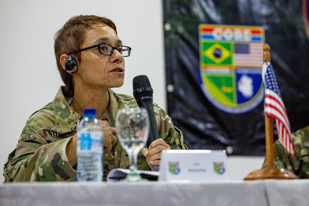ARMYSOUTH's tweet photo. Yesterday, @usarmy and Brazilian Army leaders sat on the Women, Peace, and Security (WPS) Gender Panel at #ExSV24 in Macapá, Brazil.

Follow everything #ExSV at https://t.co/DJbrZGZqBo

@Southcom l @SecDef l 

#Partnership l #Equality l #Diversity l #CORE23 https://t.co/BloQmBmm9J