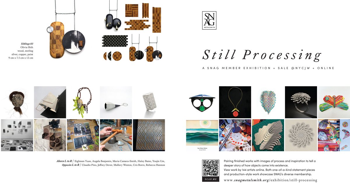 Design_CPino's tweet image. NYC&amp;gt; I&apos;ll be participating in the @SNAGmetalsmith  group exhibition ‘Still Processing,’ opening during @nycjewelryweek and juried by Cappy Counard and Lorraine West. From November 13th through the 19th at Pratt Institute. Opening Nov. 13th at 6:30-8:30pm snagmetalsmith.org/exhibition/sti…