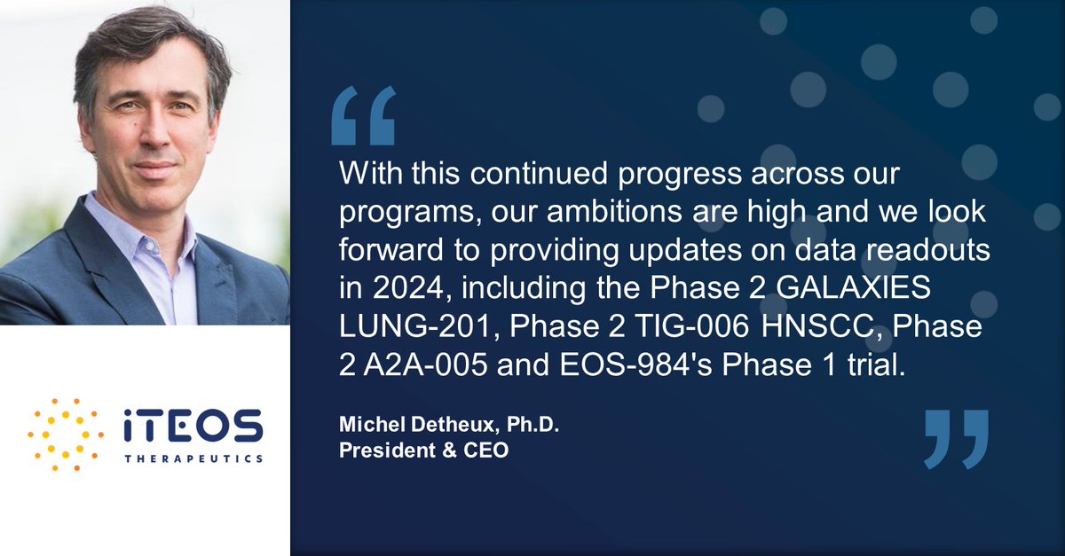 Today we announced our third quarter 2023 financial results and provided a business update. Learn more here: investors.iteostherapeutics.com/news-releases/… $ITOS