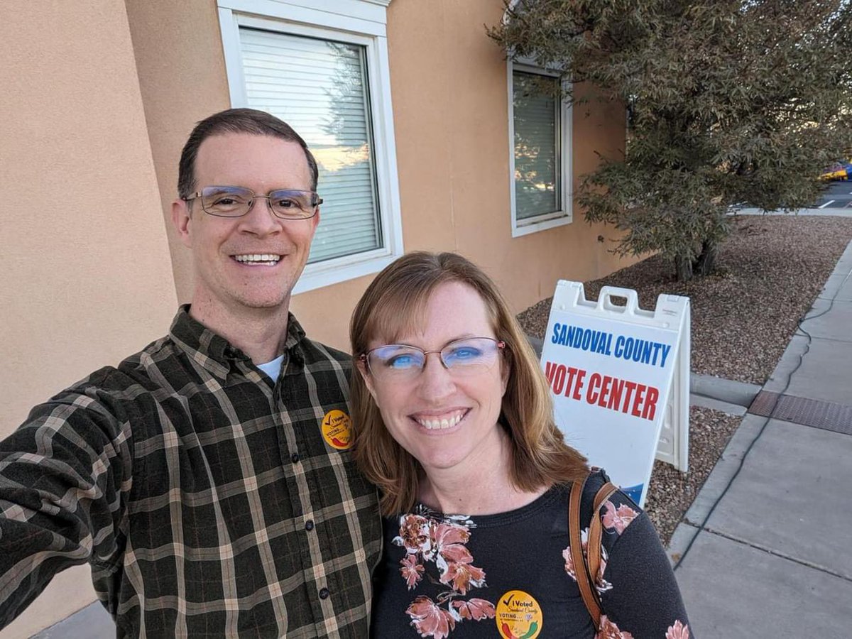 JasonHarperNM's tweet photo. Rio Rancho, it’s Election Day! Go vote! 

Mary and I voted early, last week. Local politics is so important to our everyday lives, and your vote DOES matter. #ElectionDay2023 https://t.co/4wzOy2U9RQ