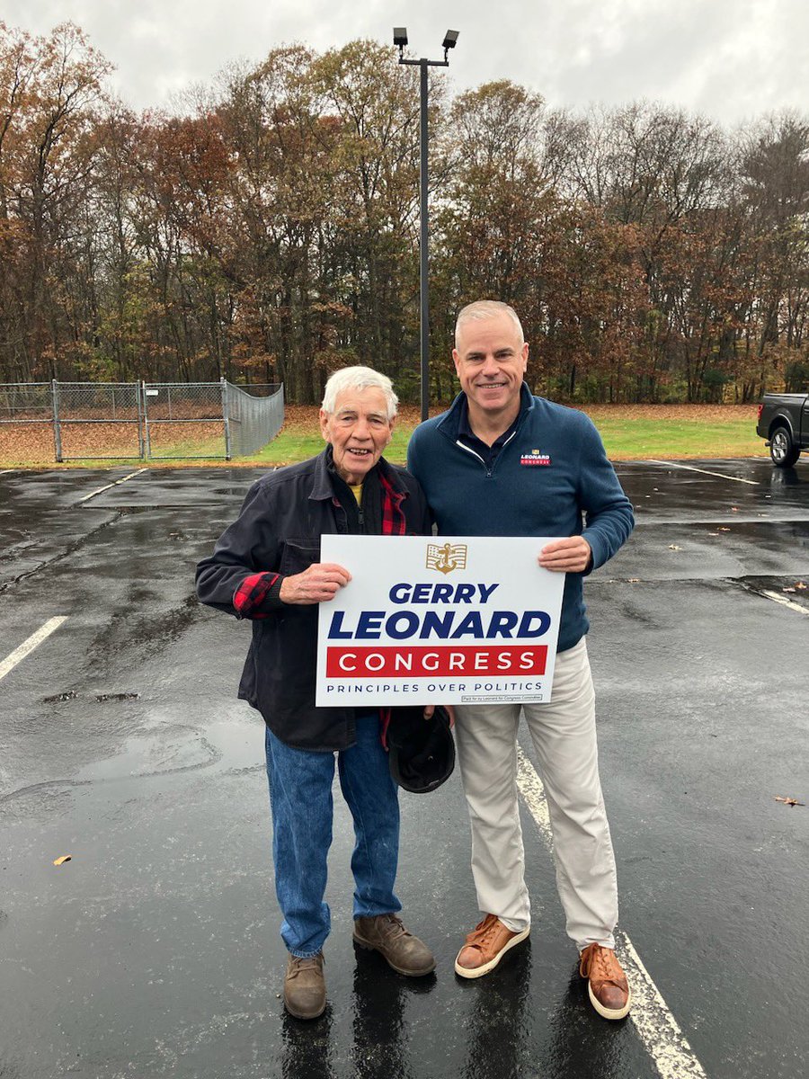 Retired Rep Jim McLughlin out showing his support 
#ri #vote #leonardforcongress #cumberland