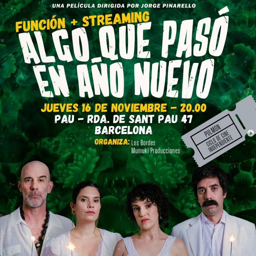 Atención BARCELONA 🎬
Nueva proyección de "Algo que pasó en Año Nuevo" + Streaming con nosotrxs 🎙️ <a href="/teloresumo/">Te Lo Resumo 🦈</a> <a href="/espaciomumuki/">Espacio Mumuki</a> 
Link de entradas e info: espaciomumuki.com/detalles-y-reg…