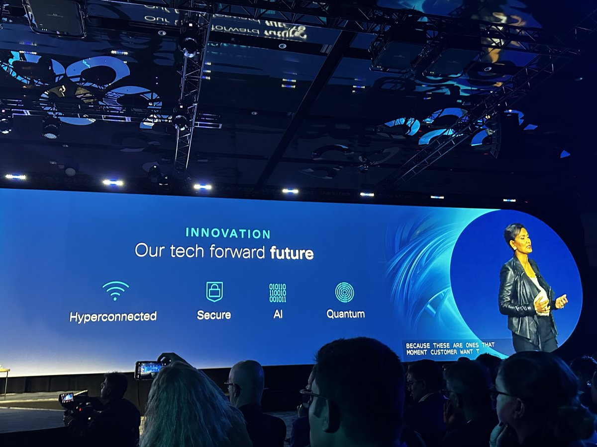 zkerravala's tweet image. Innovation for @Cisco: 
- #Hyperconnected
- #Secure
- #AI 
- #QuantumultX 
@lizcentoni #CiscoPS23