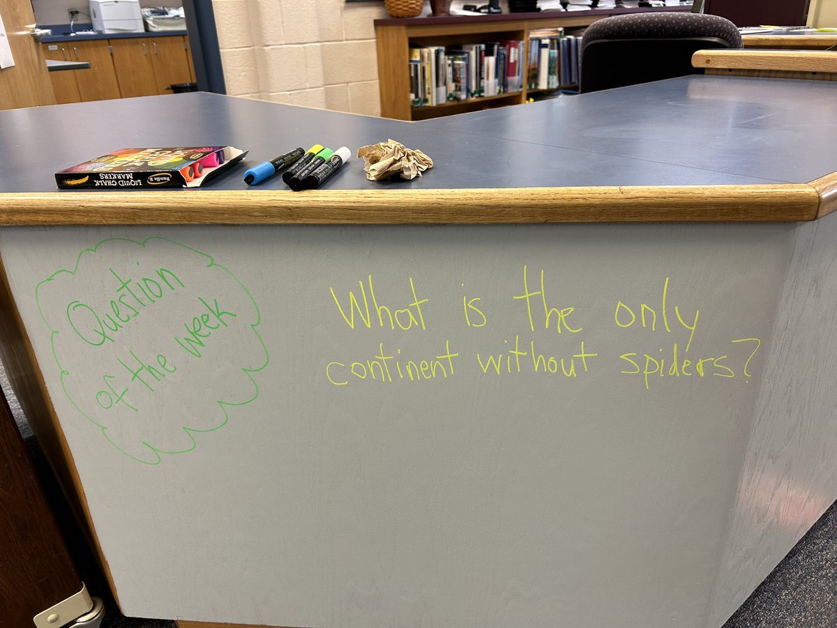 Something new for the library ... chalkboard paint and Question of the week @FCPS_LIS @FCPSRegion6