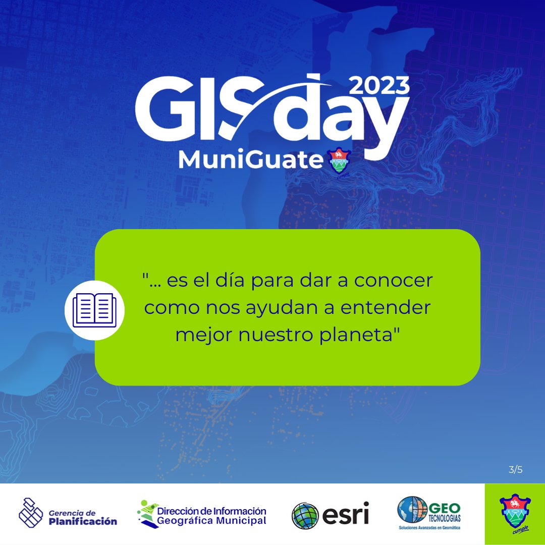 DIGMuni's tweet photo. El #gisday2023 en su V Edición, seguimos promoviendo el uso de los Sistemas de Información Geográfica #MuniGuate https://t.co/GRI3XoIa13