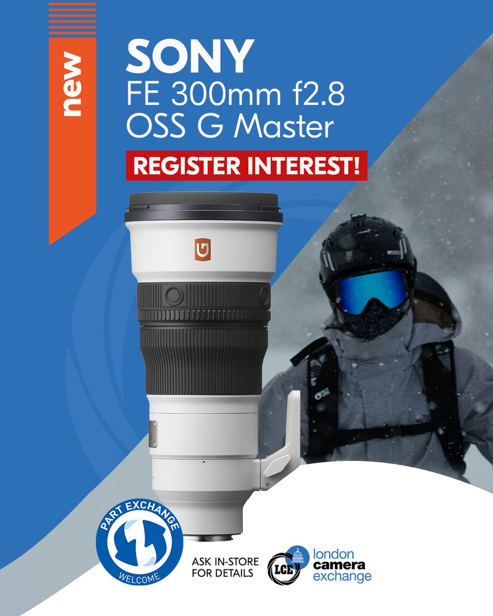 Introducing the FE 300mm F2.8 GM OSS, Sony's latest G Master telephoto lens. 

Find out more 📷 Sony FE 300mm f/2.8 OSS G Master Lens | LCE (lcegroup.co.uk)
