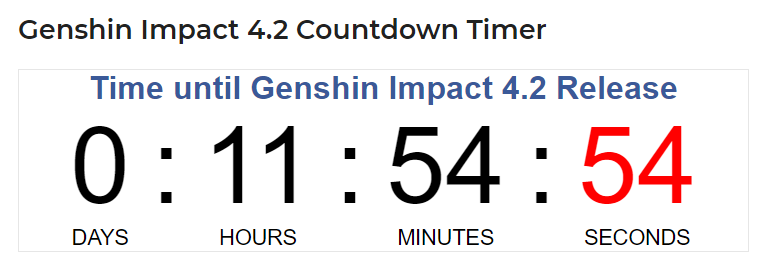 Genshin Impact 4.2 livestream countdown