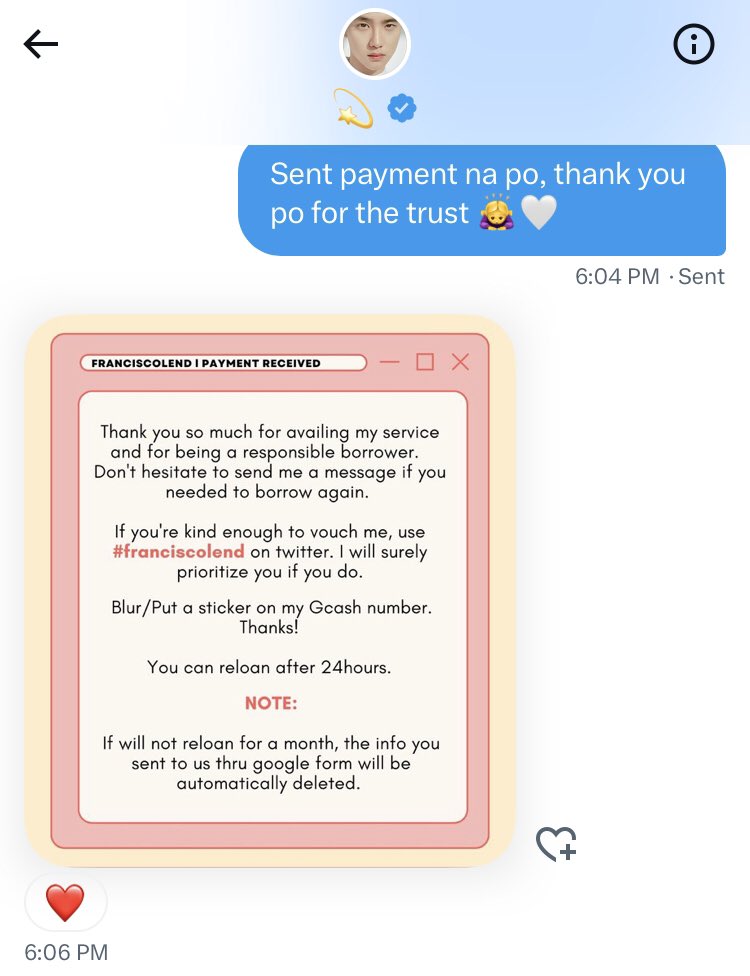 seokhanji's tweet photo. late vouch but thank you @franciscolend for the quick and trusted transaction! 🤍 

#franciscolend https://t.co/6sE1JavOFo