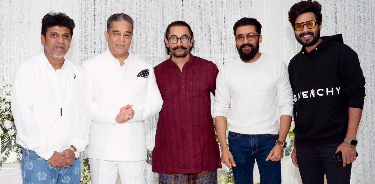 CDramaUpdates's tweet photo. #Shivrajkumar #AamirKhan #Suriya and #VishnuViahsl at #KamalHaasan's birthday Party..🔥 https://t.co/FD7SCqXRD1