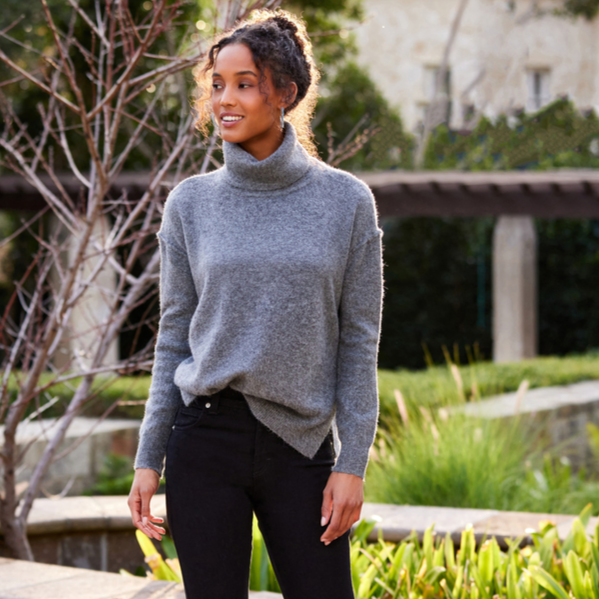 A sweater swipe! Our super soft recycled blend is cozy and easy to wear while also being easy on the planet.
