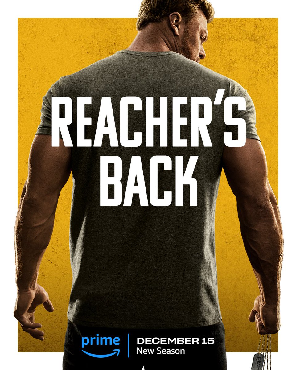 Nessuno lo mette in un angolo.
Figuriamoci dargli la caccia: Il 15 Dicembre arriva su #PrimeVideo la Stagione 2 di #REACHER, con #AlanRitchson ancora nei panni dell'eroe creato dalla penna di #LeeChild.
TRAILER: youtu.be/wm2nfi3mzrM

(1/2)
#JackReacher #ReacherOnPrime #SerieTV