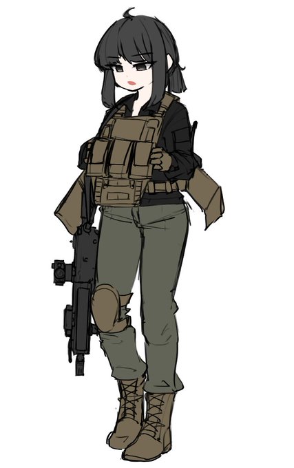 「bulletproof vest holding weapon」 illustration images(Latest)