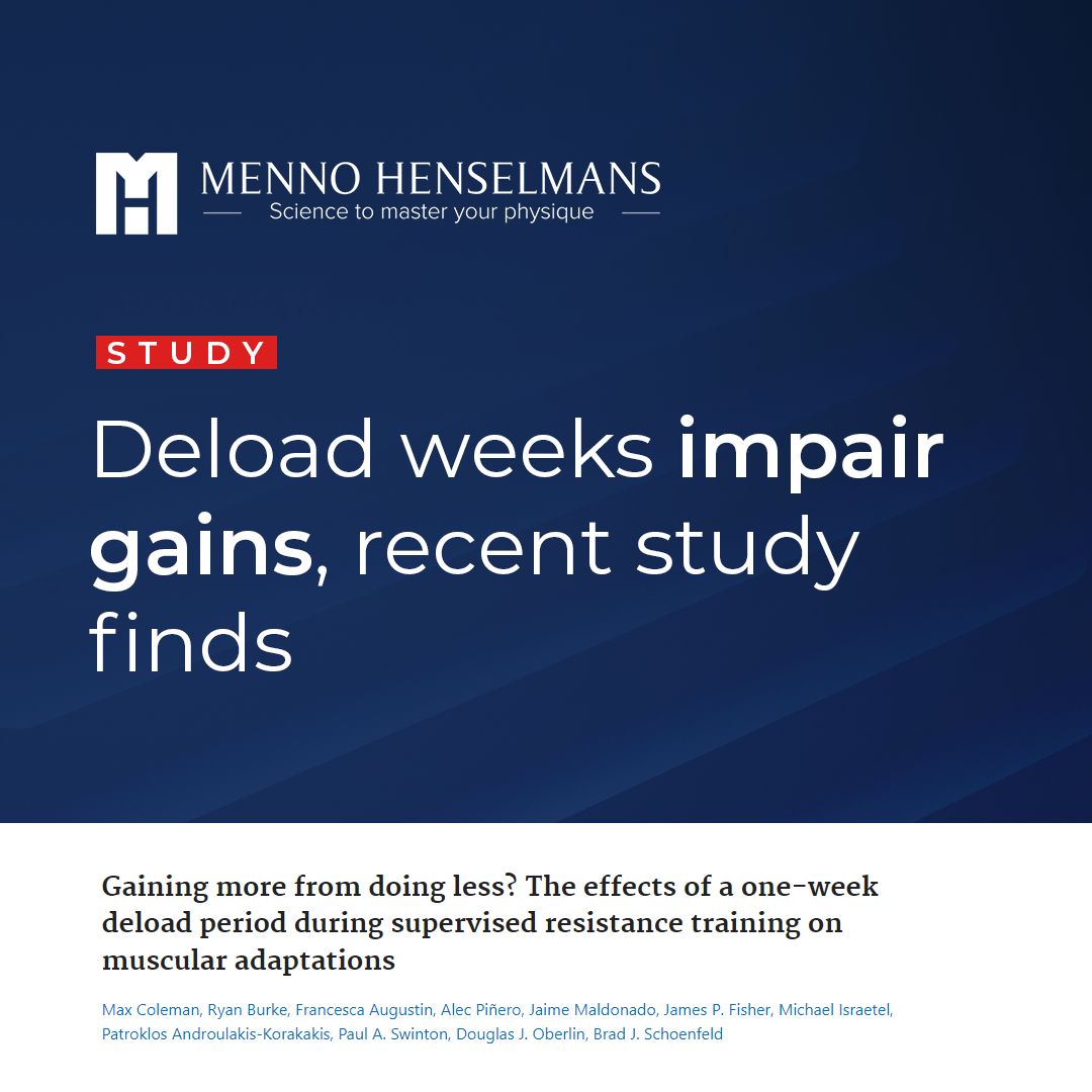 MennoHenselmans's tweet image. Deload weeks impair gains, recent study finds

#mennohenselmans #deload #deloadweek #gains #gymrat #personaltrainer #liftingweights #strengthtraining #fitnessjourney #gymlife #personaltrainer #personaltrainers #personaltraining #personaltrainerlife #personaltraineronline