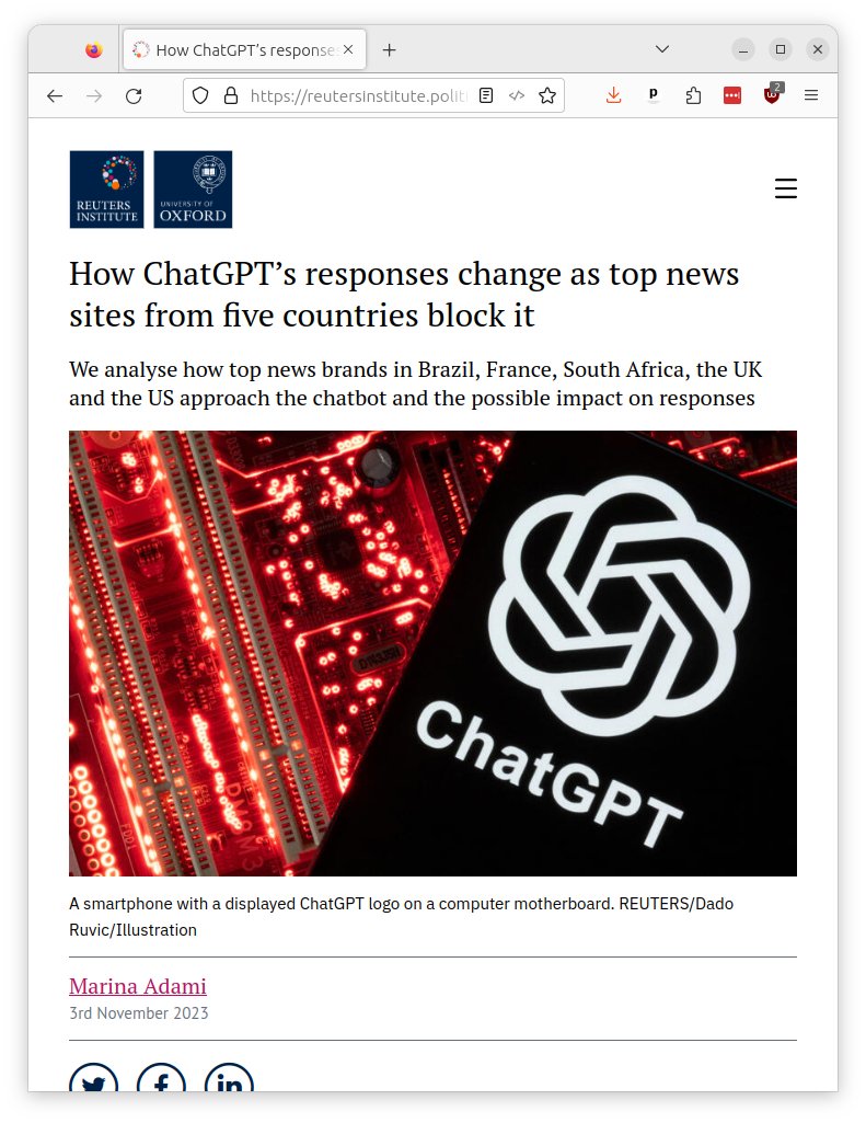How ChatGPT's responses change as top news sites from five
