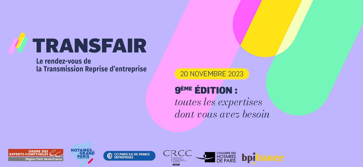 CRCC de Paris (@crccparis) on Twitter photo 🚀Rejoignez-nous au Salon #Transfair le 20 novembre 2023 pour une journée d'échange sur la #transmission #reprise d'entreprise et ne manquez pas l'opportunité de participer à nos trois formations #CAC120 !
Inscrivez-vous : transfair.pro
📍 Hôtel Potocki, 75008 Paris 🚀Rejoignez-nous au Salon #Transfair le 20 novembre 2023 pour une journée d'échange sur la #transmission #reprise d'entreprise et ne manquez pas l'opportunité de participer à nos trois formations #CAC120 !
Inscrivez-vous : transfair.pro
📍 Hôtel Potocki, 75008 Paris