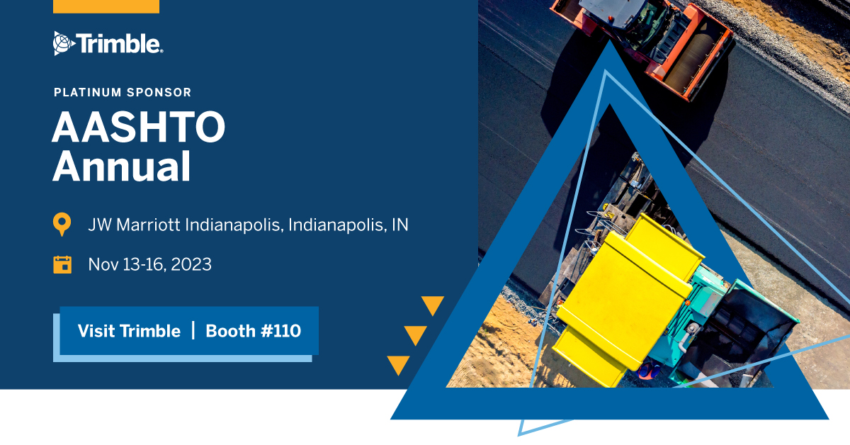 The AASHTO Annual Meeting is around the corner! Don't miss out on the chance to learn about Trimble's asset lifecycle management solutions that can optimize your construction and maintenance processes. Join us at the Trimble booth #110! 

#construction #aashto #quadri #ALM