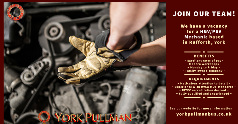 YorkPullmanBus's tweet photo. 🔧🙌 Roll up your sleeves and get hands-on in our modern workshops!

We're currently seeking an experienced HGV/PSV Mechanic to join our team. If you have the necessary experience and a keen eye for detail, you could earn an annual salary of up to £45k!

Apply here ⤵️