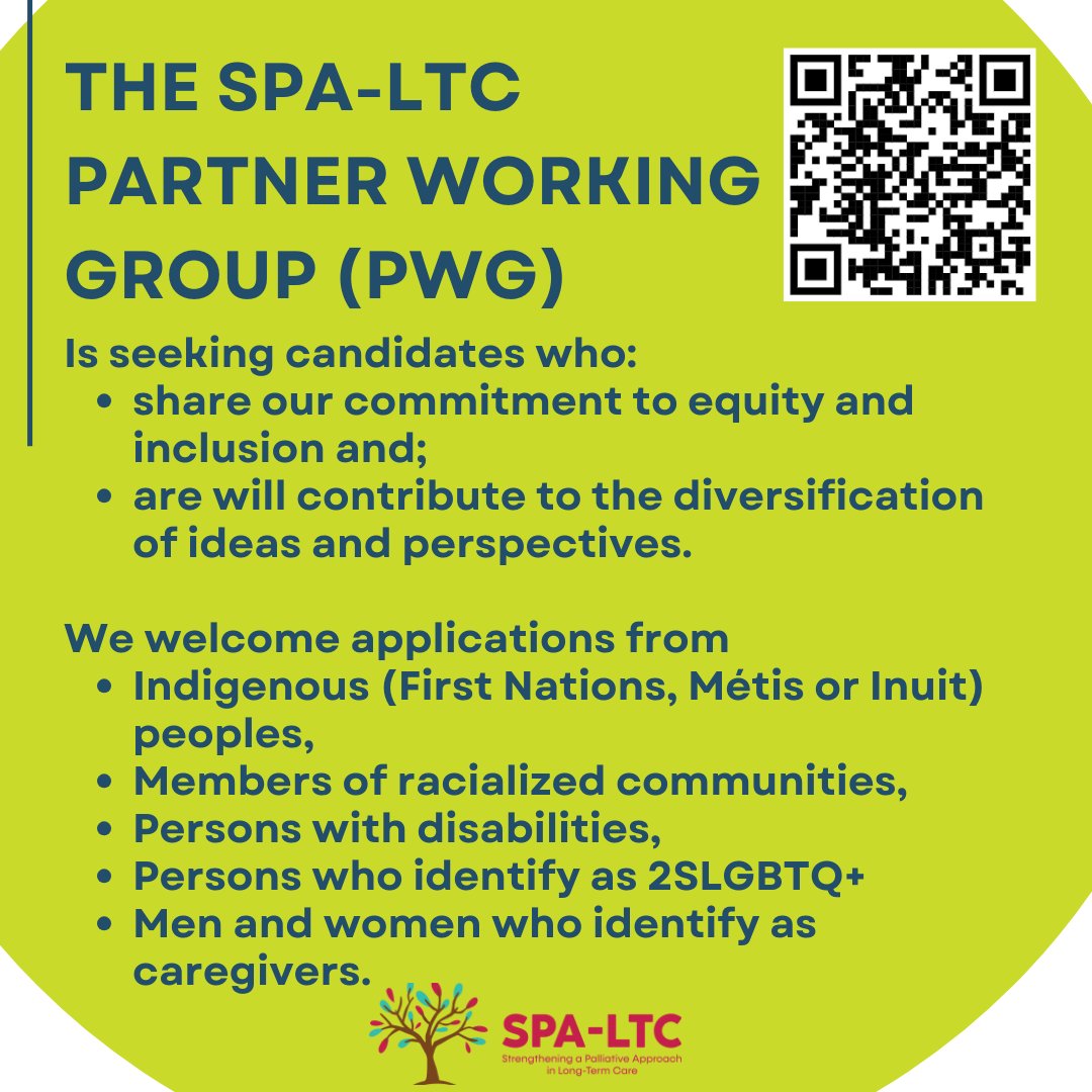 Are you a family member or friend supporting a person/have supported a person living in a Long-Term Care home? Help improve the quality of life and care experience for residents by joining the SPA-LTC Partner Working Group today!